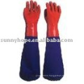 PVC double dipped glove for pond cleaning